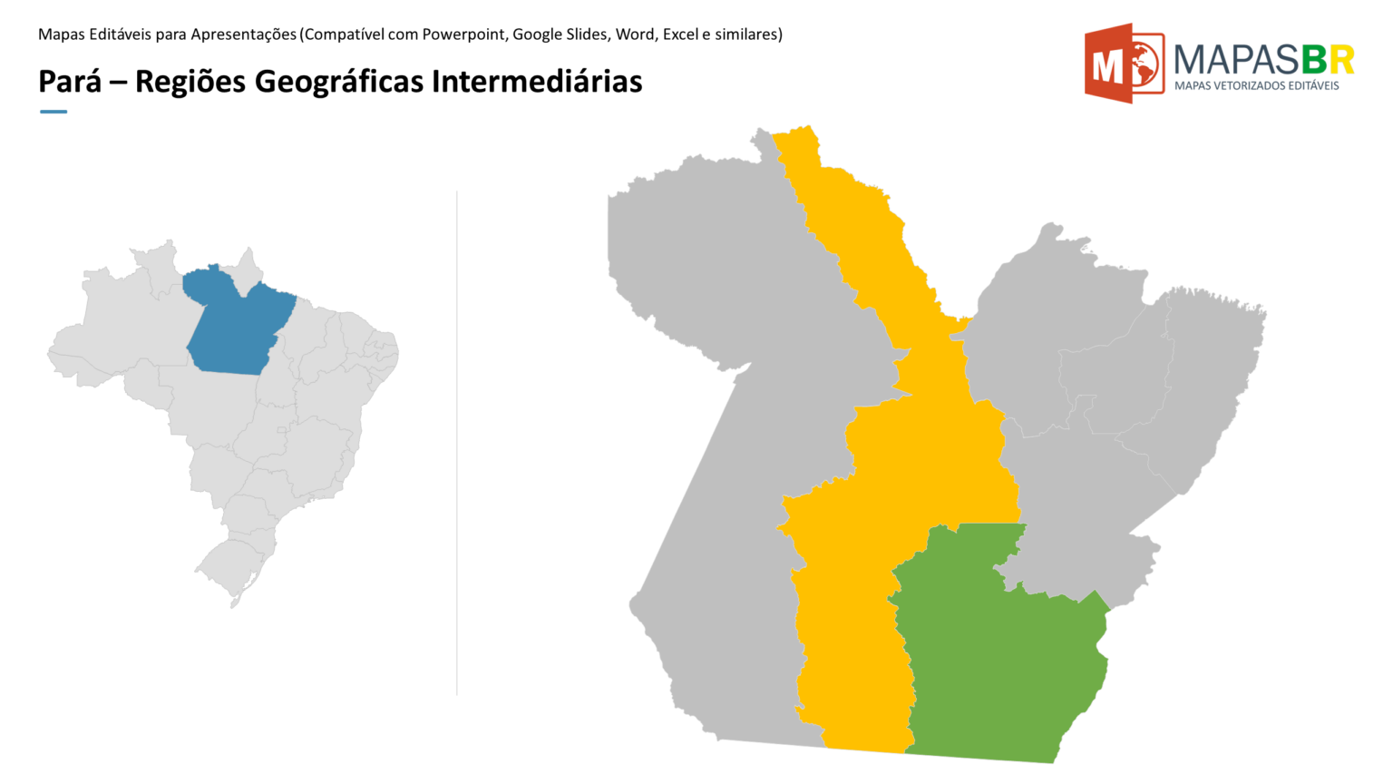 Mapas do Pará Municípios e Regiões Powerpoint Mapas BR